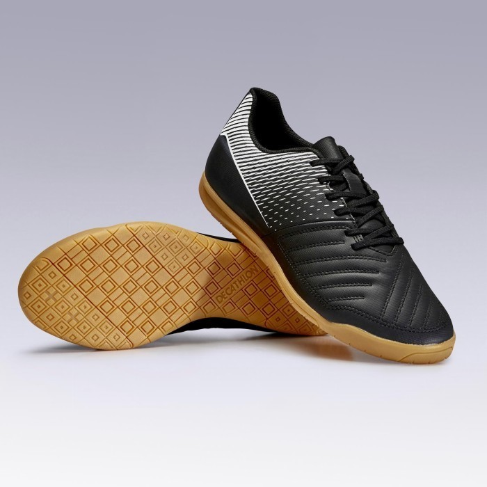 Kipsta Sepatu Futsal Lap. Vinyl F100 Hitam Decathlon - 8407399