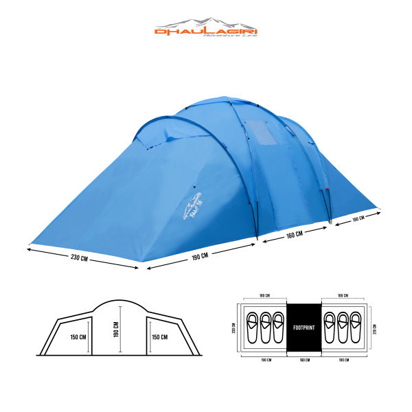 Tenda Camping Dhaulagiri Fami 36 Kapasitas 6 Orang