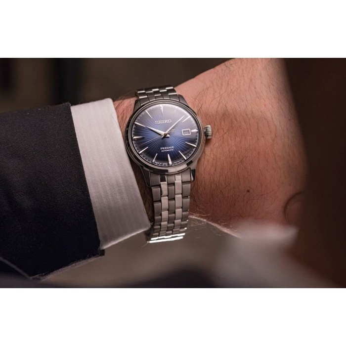Seiko Srpb41J1 Presage Bluemoon Cocktail Automatic Blue Gradation Text