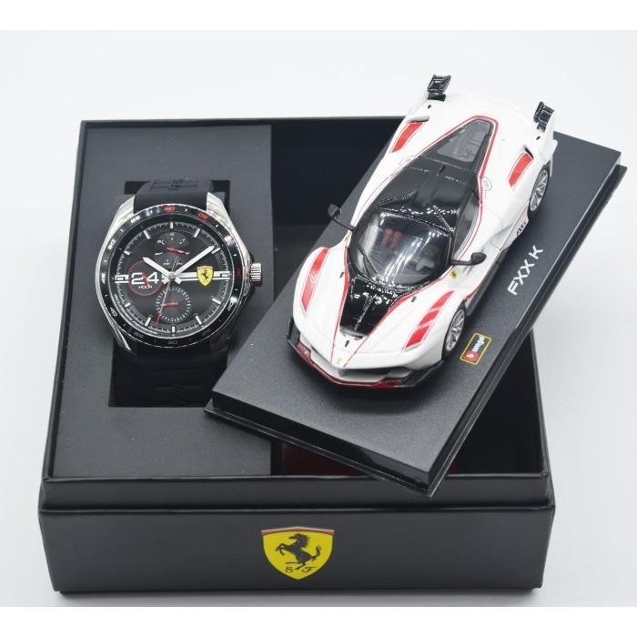 Ferrari 0870045 - Jam Tangan Pria - Bonus Miniatur Ferrari - Original
