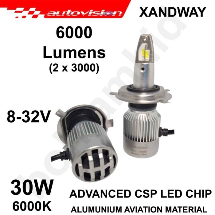 Lampu Led Mobil Honda Freed H4 Hi/Lo Autovision Xandway Headlamp 6000K