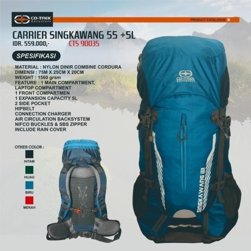 Tas Carrier Co-Trek Singkawang 55+5L // Include Raincover
