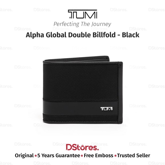 Tumi Alpha Global Double Billfold - Dompet Pria - Black
