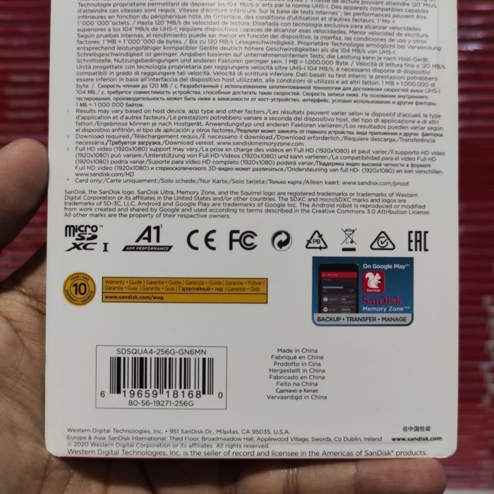 Sandisk Ultra A1 Micro Sd Card 256Gb Original 256 Gb Microsd