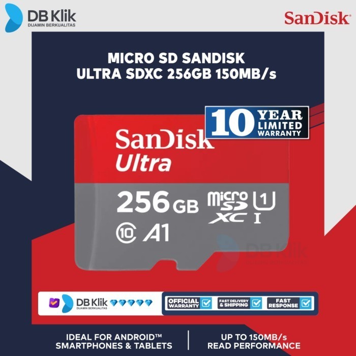 Micro Sd Sandisk Ultra Sdxc 256Gb 150Mb/S - Sdsquac-256G-Gn6Mn