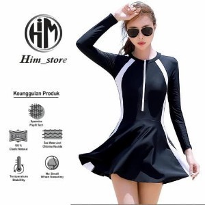 Baju Renang Rok Wanita Dewasa Lengan Panjang/Baju Renang Rok Dewasa