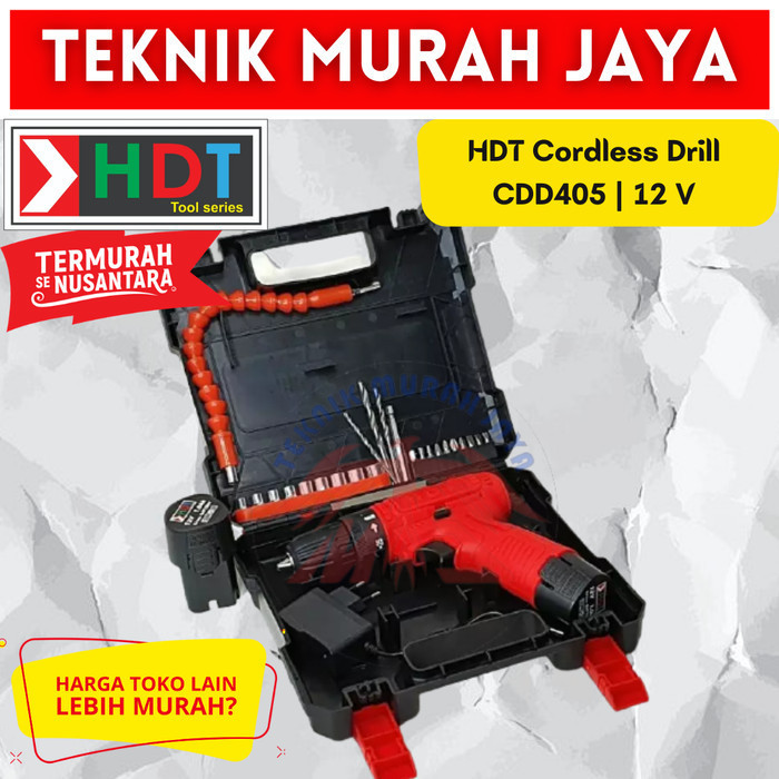 HDT Bor Baterai 12Volt Ekonomis CDD405 10mm Cordless Drill CDD 405
