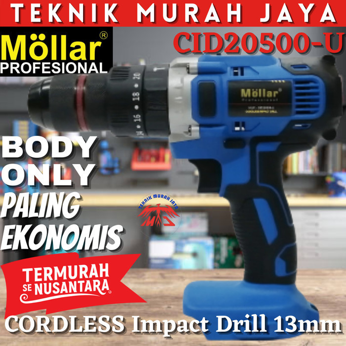 BEBAS ONGKIR - MOLLAR CID20500-U / UE Bor Beton Baterai Cordless Impact Drill 13mm