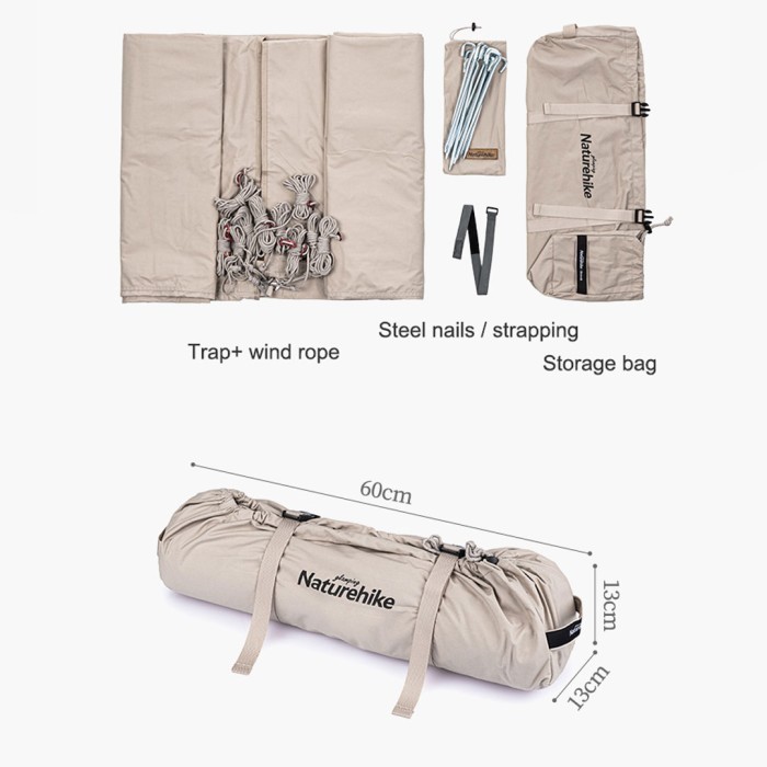 Tenda Canopy Naturehike Nh20Tm005 Stretch Tent Tarp Cotton
