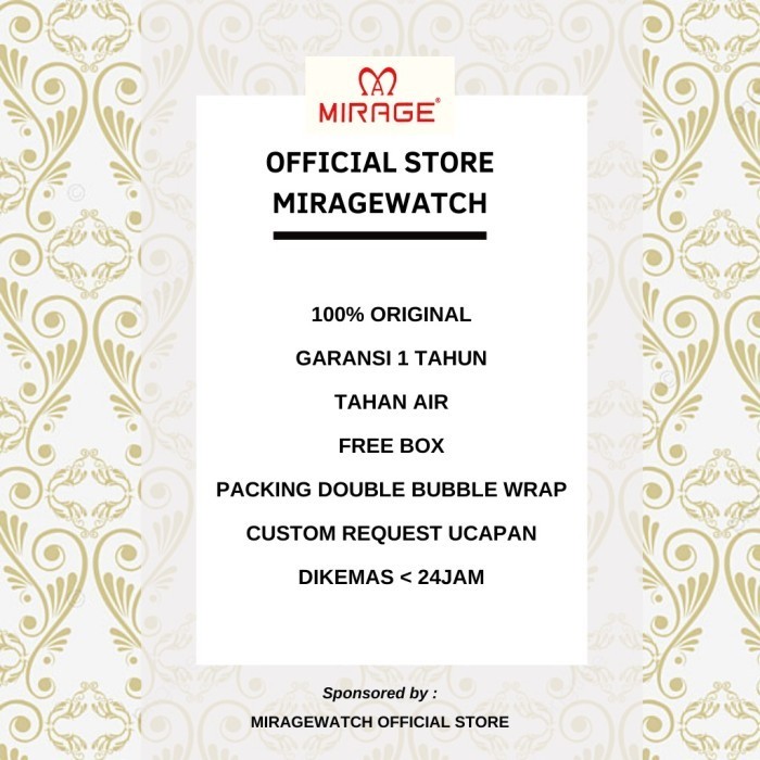 Jam Tangan Pria Mirage Original Anti Air Garansi Resmi 8305M Ph Silver Termurah Terlaris Promo