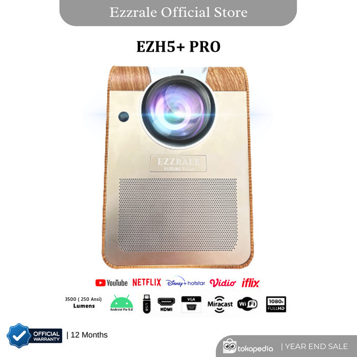 New Smart Mini Ezzrale Ezh5 Android Bluetooth Speaker Projector Ori
