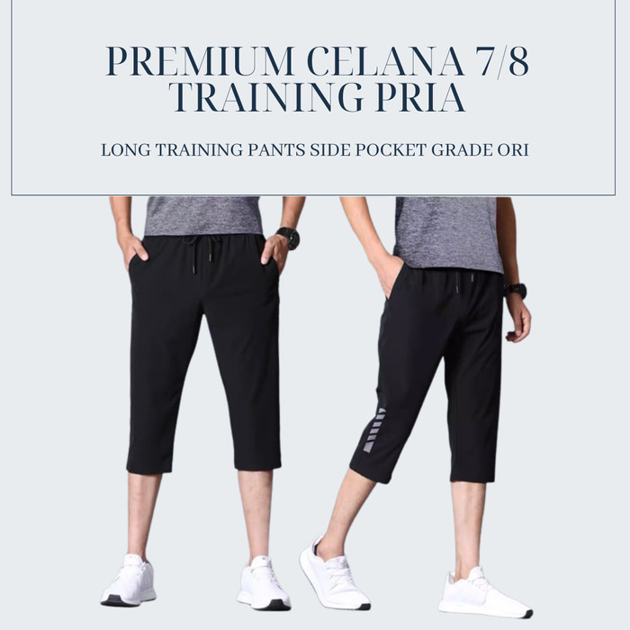 Celana 7/8 Training Pria Big Size M~5Xl Long Training Pants