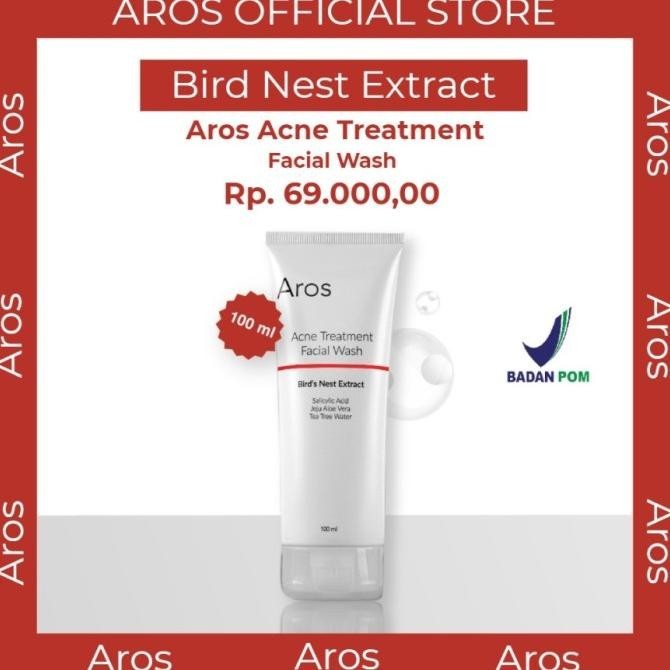 Skincare Facial Wash Aros 100Ml Acne Treatment Pembersih Wajah Aros Skincare