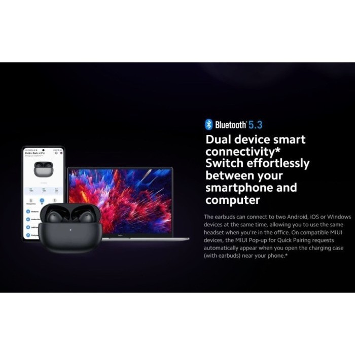 Xiaomi Mi Redmi Buds 4 Pro Tws Bluetooth Earbuds Earphone - Resmi