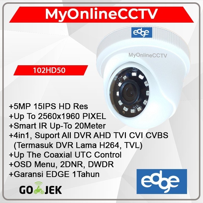 Paket Cctv Edge Dvr 16Ch 10Kamera 4Mp Asli Tinggal Pasang No Hdd