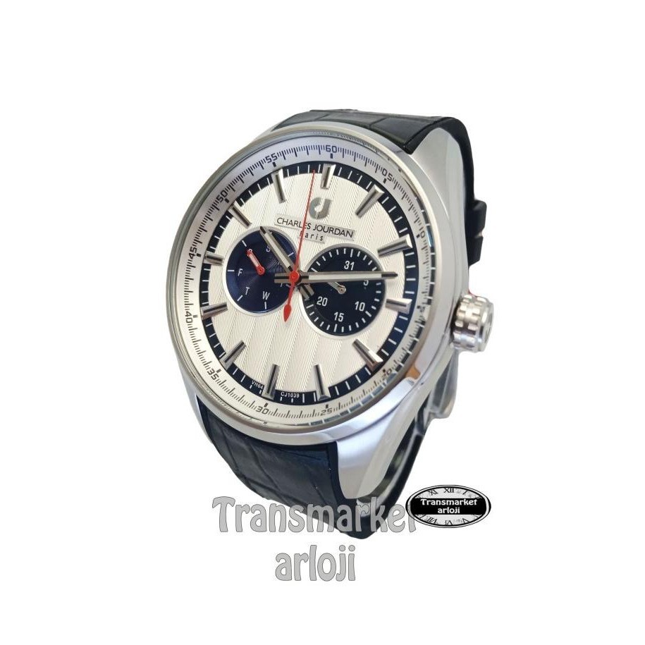 Jam Tangan Pria Charles Jourdan CJ1039-1312M Silver Hitam Original