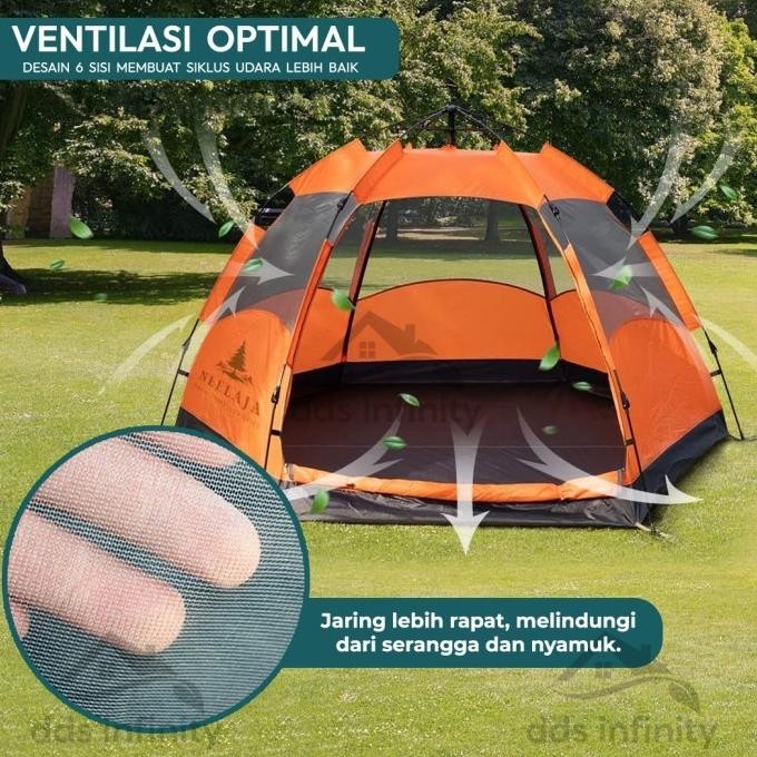 Tenda Camping ZP-7 Kapasitas 3-5 Orang Tenda Otomatis Outdoor & Indoor
