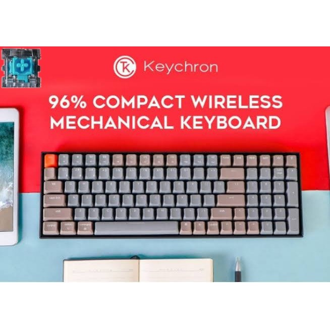 Keychron K4 Keyboard Mekanik Nirkabel 96% Layout - Hitam