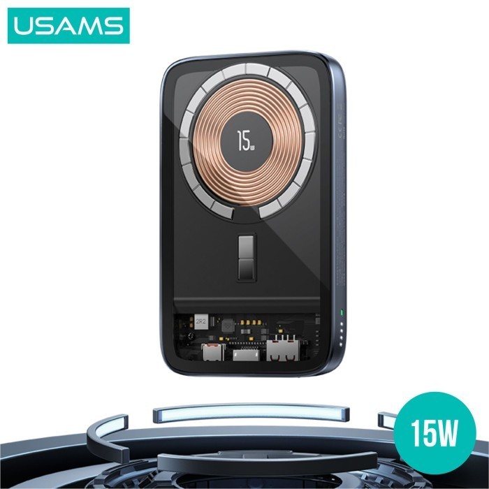 Usams Pb67 Powerbank Magnetic Magsafe Wireless 15W+20W 10000Mah Termurah Terlaris Promo