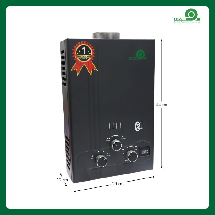 Water Heater Gas Pemanas Air Instan Frisone S-71 6L Led