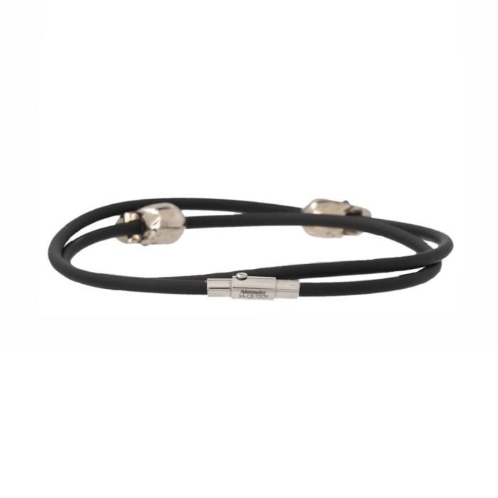 Alexander Mcqueen Double Skull Bracelet Black Shw Termurah Terlaris Promo