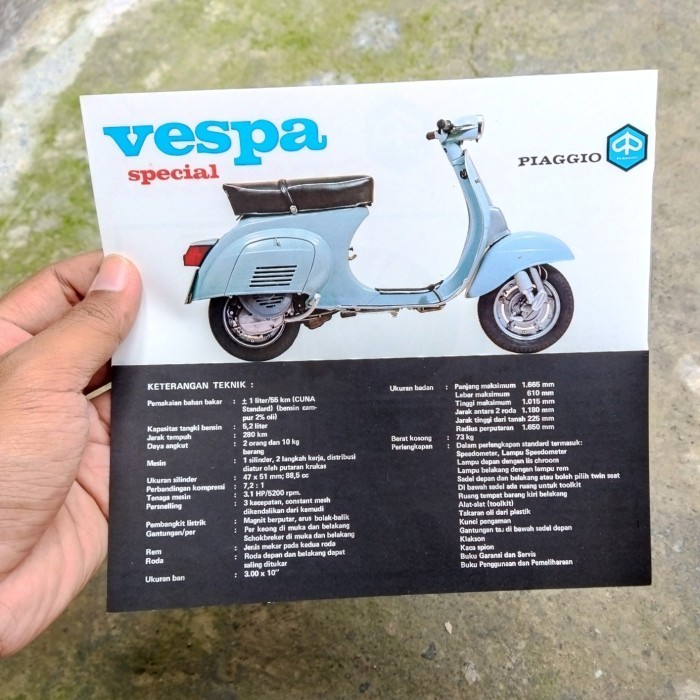 

Brosur Asli Vespa Special Smallframe Dua Sisi Danmotor Resmi Ori Nos