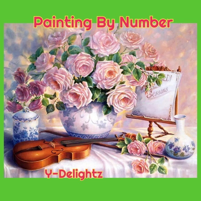 

Diy Painting By Number - Rose & Violin