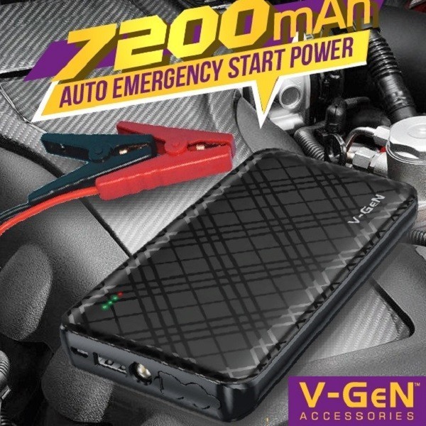 V-Gen Jumper Starter 7200Mah Powerbank Jumper Mobil Aki Accu