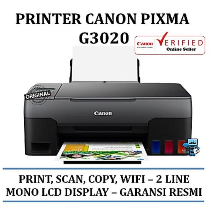 Printer Inkjet Canon Pixma G3020 - Print, Scan, Copy & Wifi