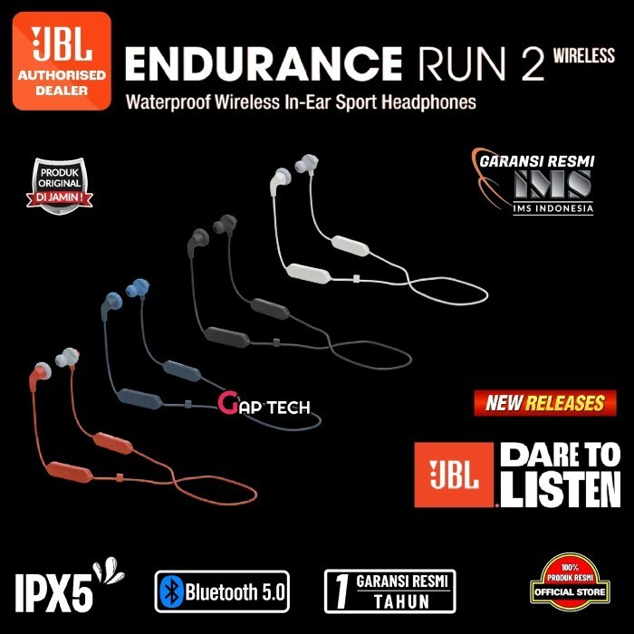 Jbl Endurance Run 2 Wireless / Bluetooth / Bt Ipx5 Sport Earphones