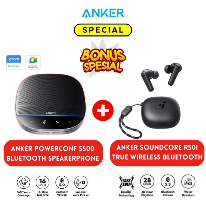 Anker Powerconf S500 Speakerphone Bluetooth Meeting Conference A3305 Termurah Terlaris Promo