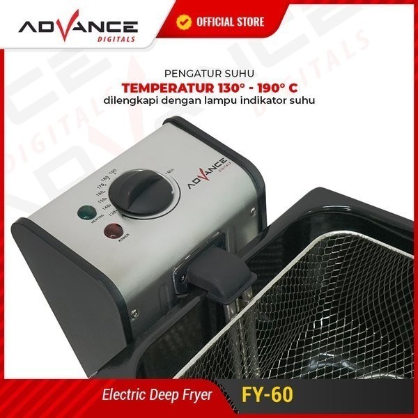 Advance Electric Deep Fryer 3 Lt Fy-30 Penggorengan Listrik 6 Lt Fy-60