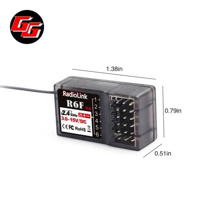 Radiolink R6F Receiver 6 Channel 2.4GHz for RC4GS RC6GS