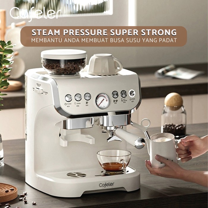 Cafeler Coffee Maker 2 Boiler Sistem Mesin Kopi Espresso Grinder 58Mm