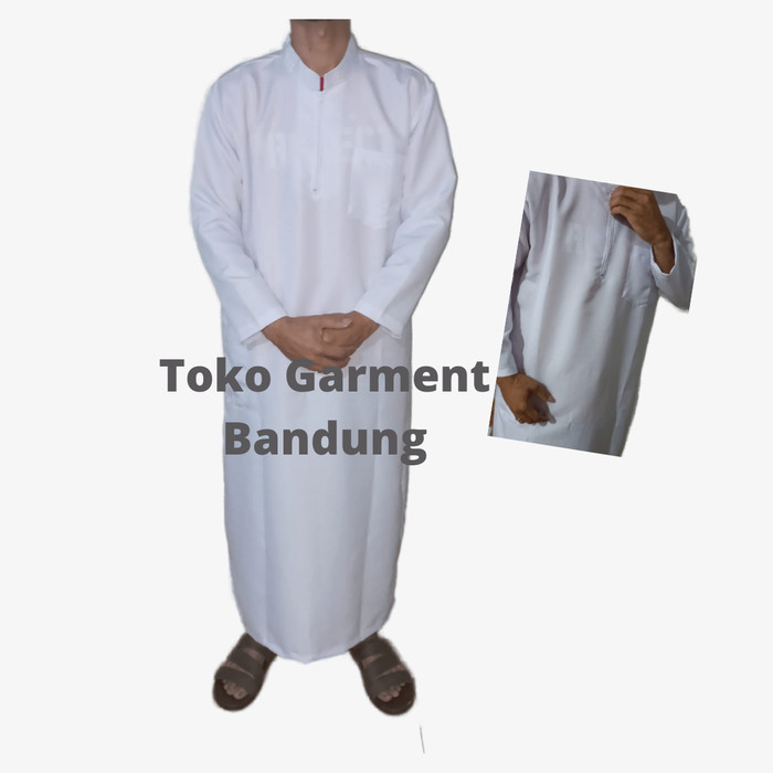 Jubah Pria Dewasa Jubah Gamis Polos pria muslim Toko Garment Bandung - Putih, M Terlaris
