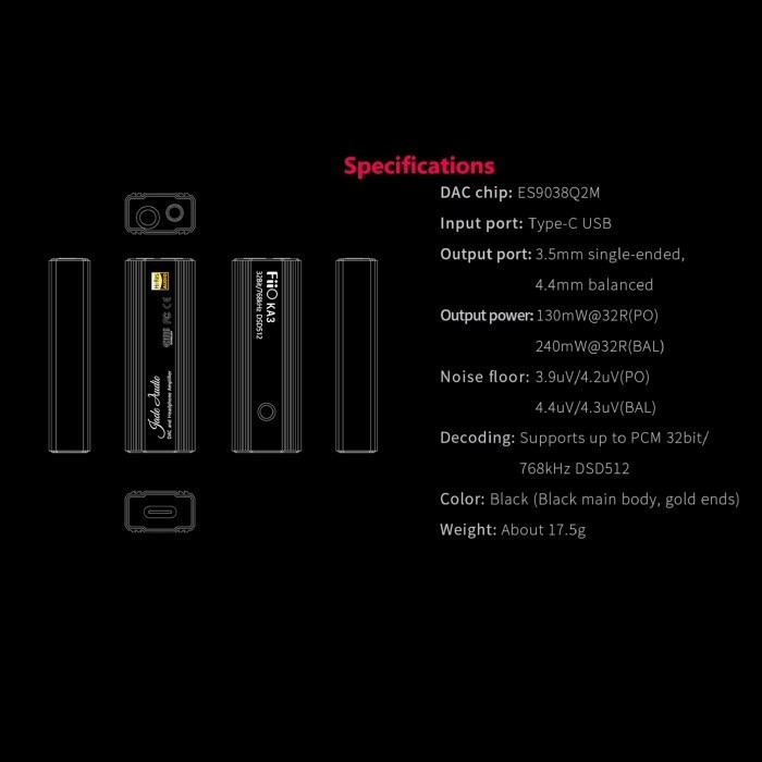 Fiio Ka3 / Ka 3 Portable Hi-Res Usb Dac Amplifier Original Termurah Terlaris Promo