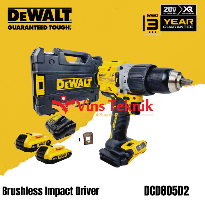 Bor Baterai Brushless Hammer Drill Dcd805 Dewalt Dcd805D2 Termurah Terlaris Promo
