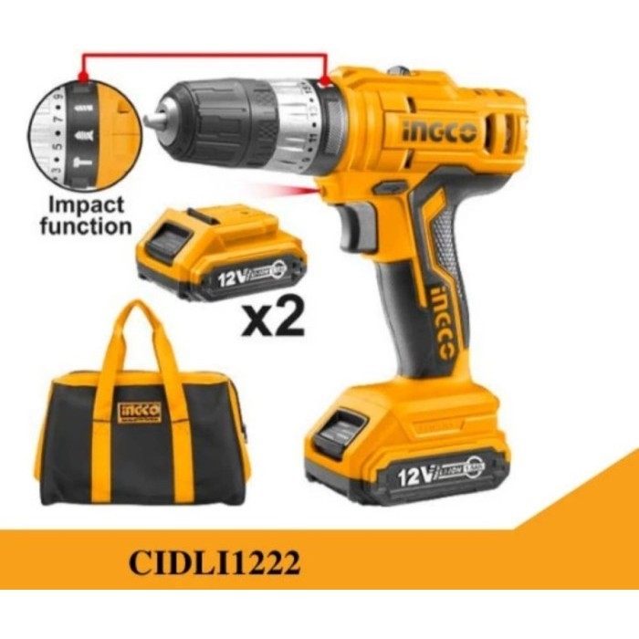 ] Mesin bor impact cordless 10 mm INGCO CIDLI1222