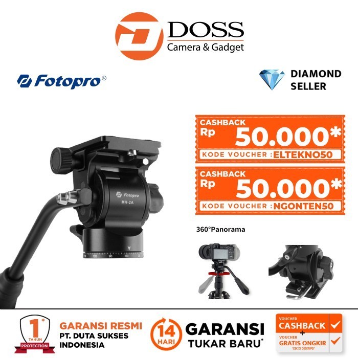 Fotopro Fluid Video Head Mh2A Black