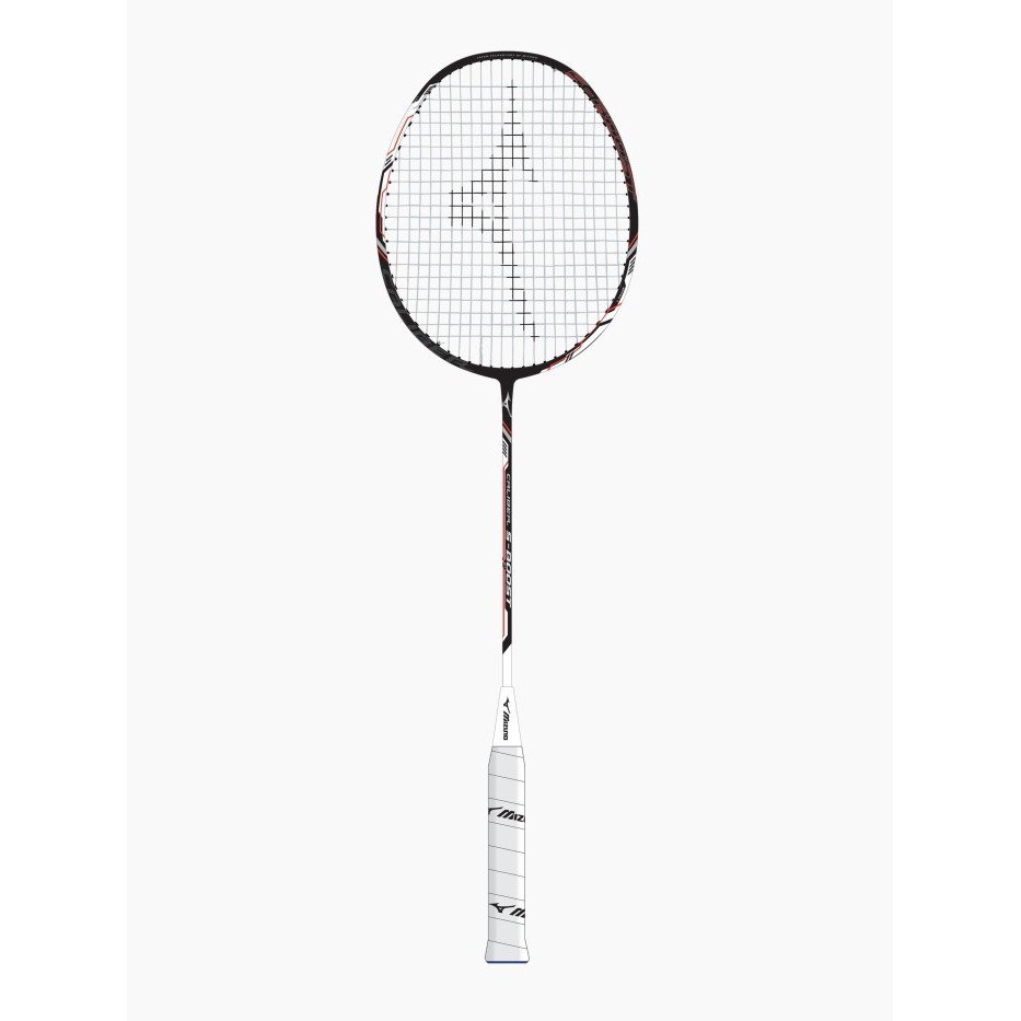 Mizuno Caliber S-Boost Black/Wht/Fluorescent Orange Raket Badminton