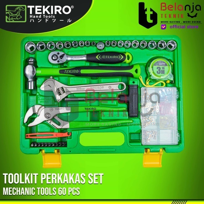 Tekiro Mechanic Tools 60 Pcs Tool Set Toolkit Tool Kit Perkakas 60 Pcs Termurah Terlaris Promo