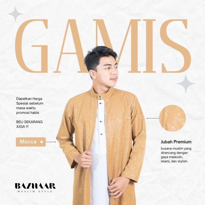Gamis Pria 2 In 1 Luar Dalam Lengan Panjang Jubah Embos Motif