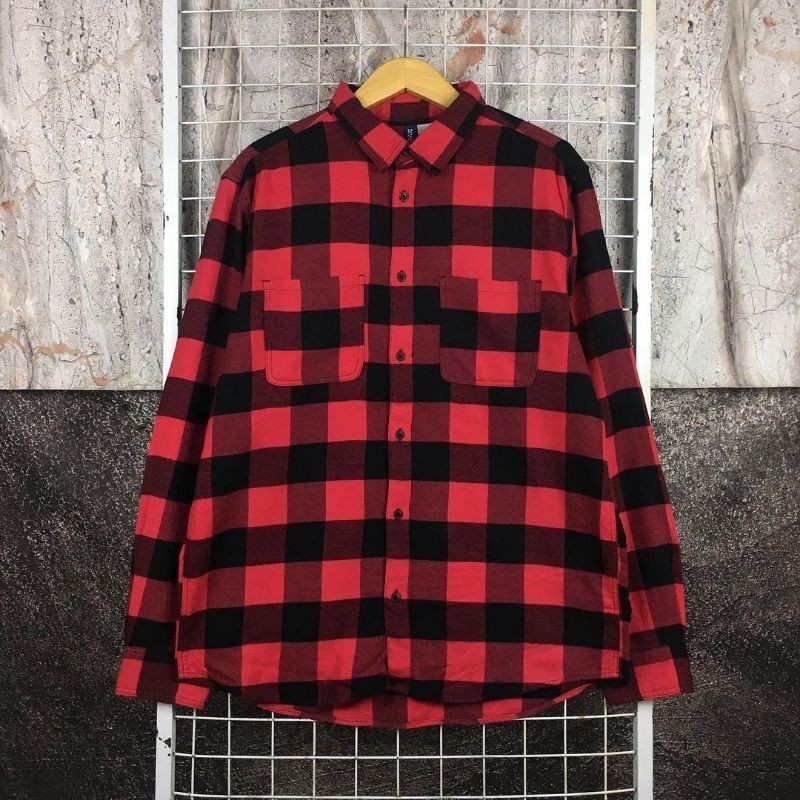 Kemeja Lengan Panjang Flannel Original H&M . SDA 03898 Second Bekas Preloved