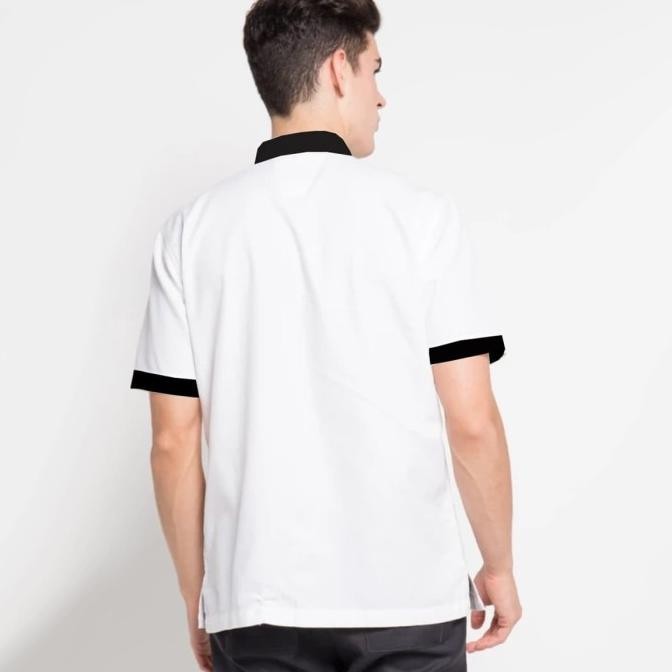 Vm Kemeja Koko Krah Shanghai Pendek Putih