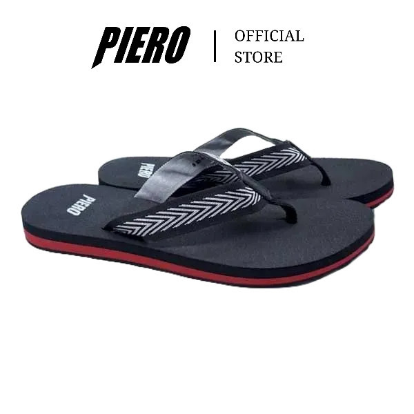 PIERO SANDAL JEPIT PRIA PICO ITO  BLACK/GREY/RED P80040