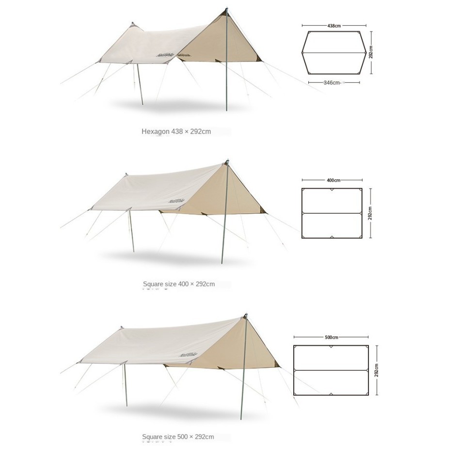 Flysheet Girder Shelter Naturehike Nh20Tm006 Tenda Camping Glamping