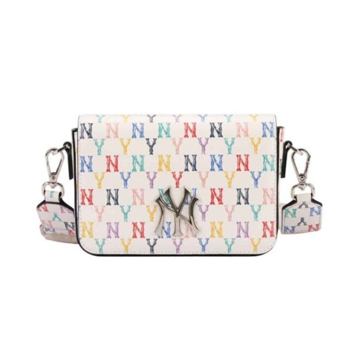 Mlb Monogram Rainbow Hoodie Bag Ny Yankees White