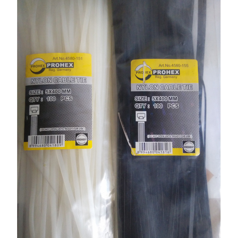 

KABEL TIS / CABLE TIES MERK PROHEX UKURAN 5 X 400 MM