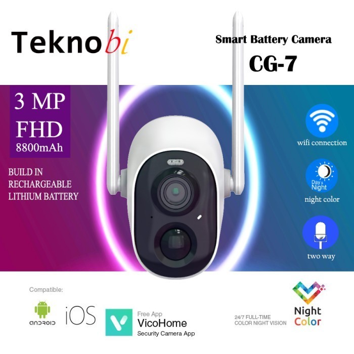 Ip Camera Cctv Solar Portable Baterai Teknobi Cg7 Waterproof Wireless
