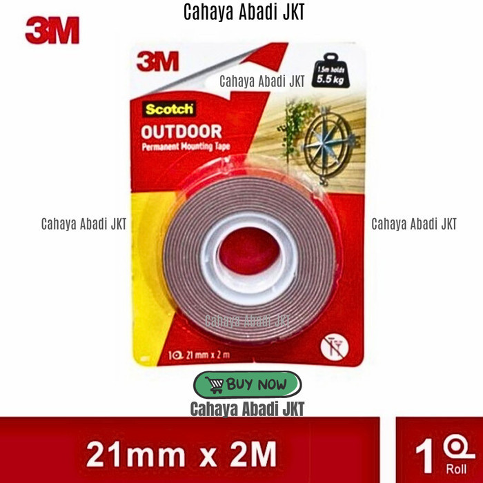 

3M DOUBLE TAPE SCOTCH OUTDOOR PERMANENT MOUNTING TAPE 4011 21MMX2M